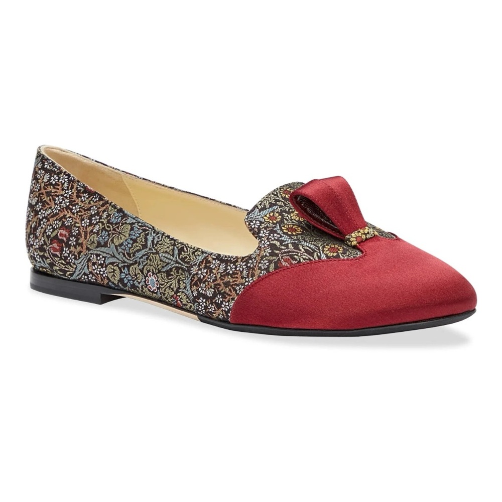 Sarah Flint Red and Black Patterned Loafers
